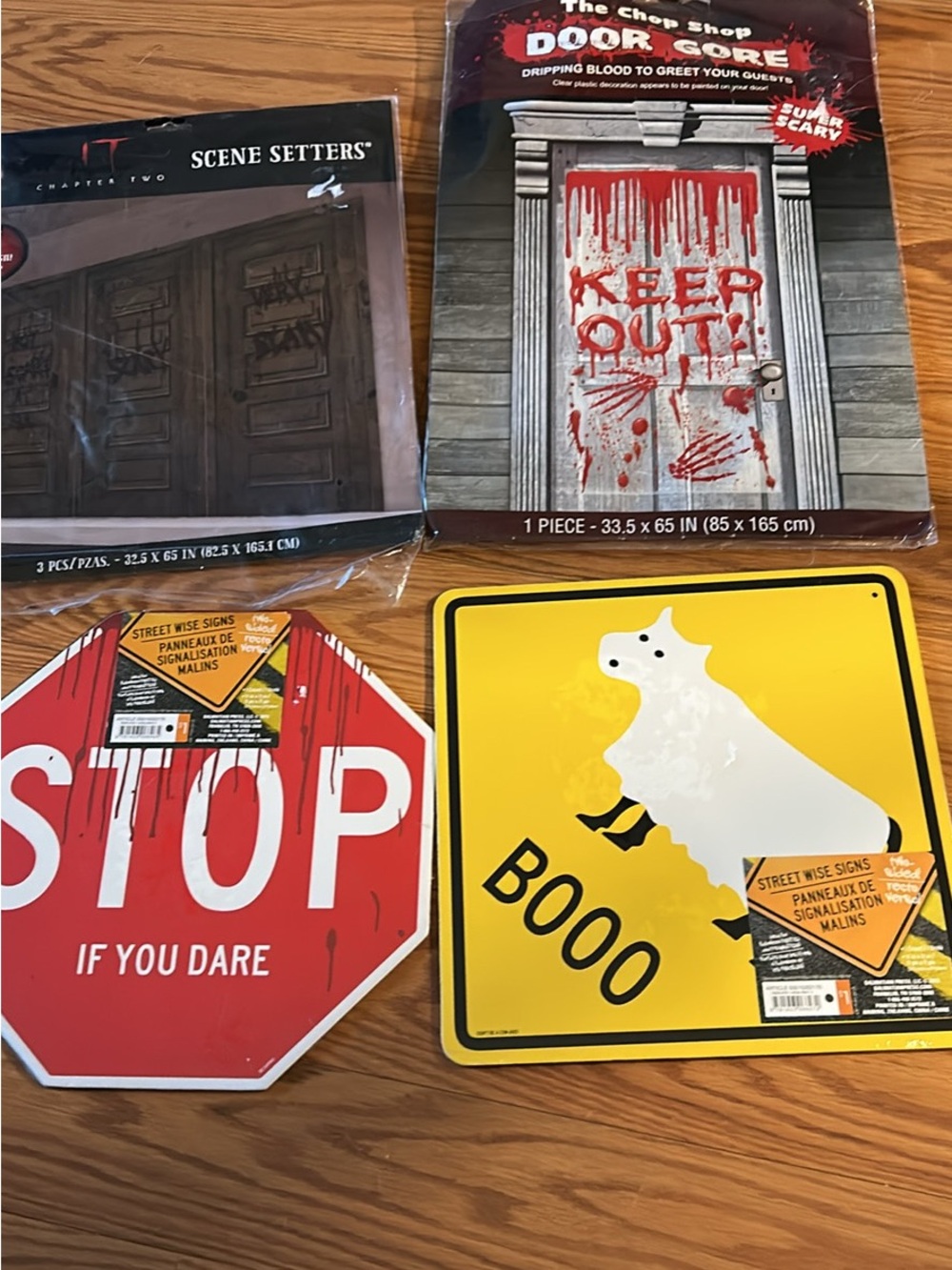 Halloween Door and Wall Decorations - Blood Drip & Boo Signs